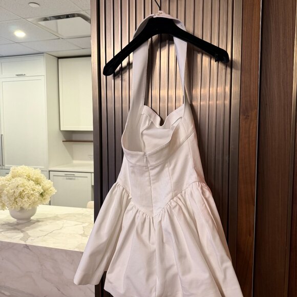 Helsa - Faille Halter Mini Dress in White by Helsa - Picture 16 of 16